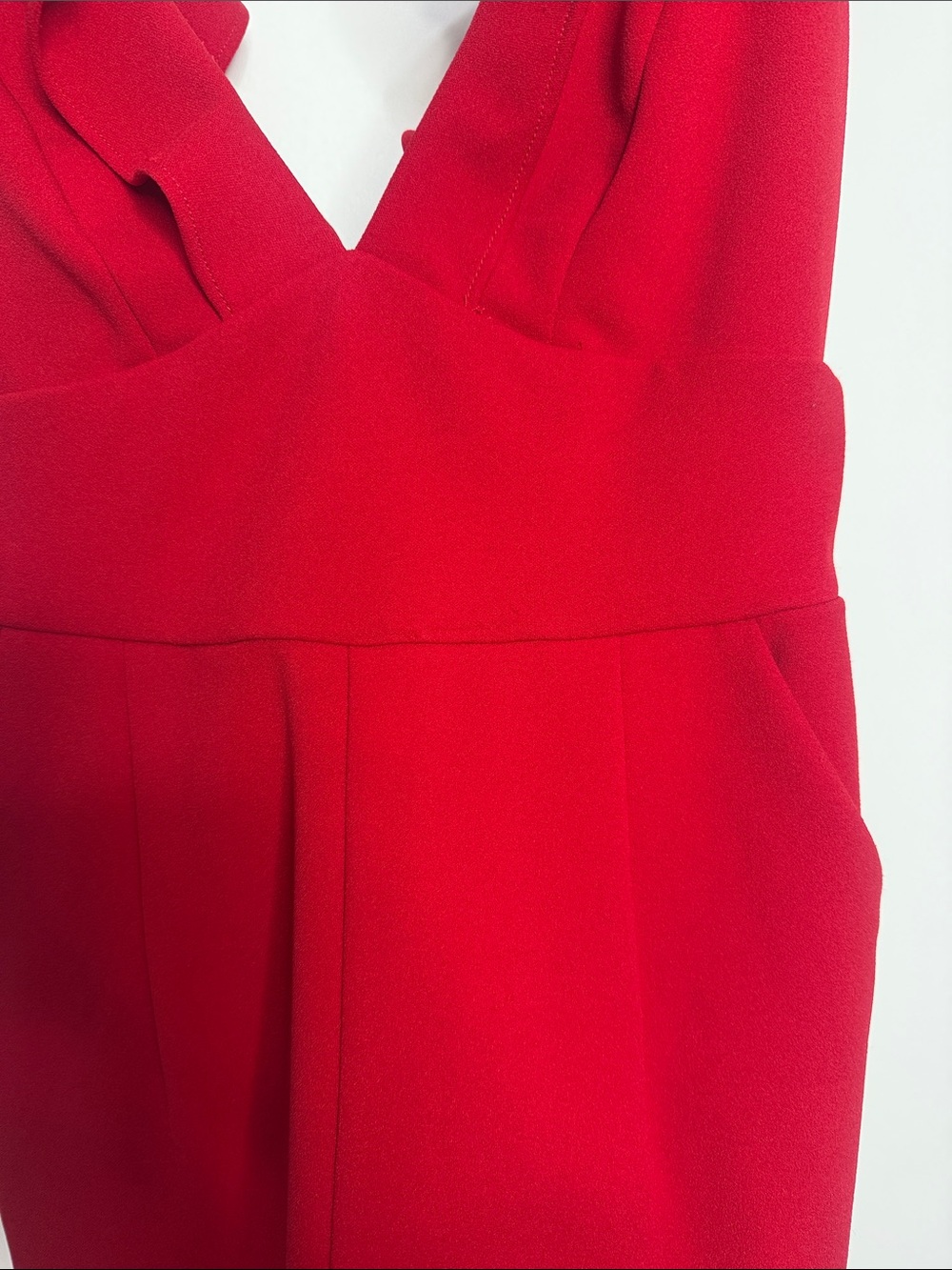 Lulu's Red V-Neck Ruffle Shoulder Jumpsuit - Picture 5 of 10